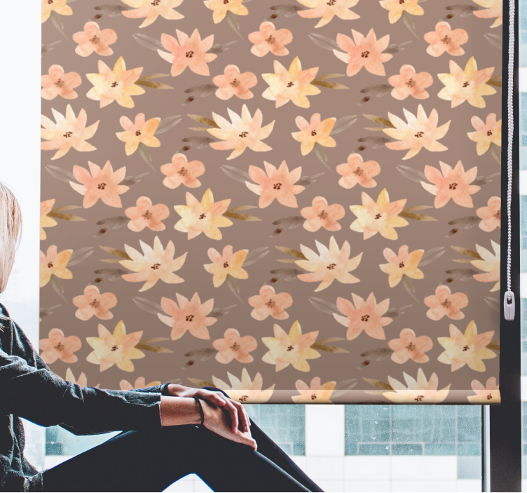 Yumuşak çiçek deseni çiçekler ve bitkiler stor perde - TenStickers