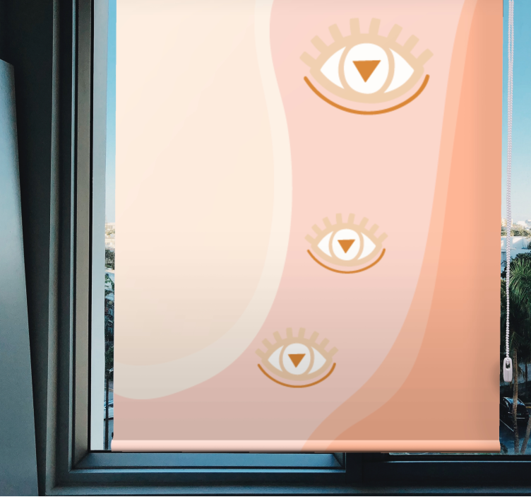 Yumuşak dalgalardaki gözler orijinal stor perde - TenStickers