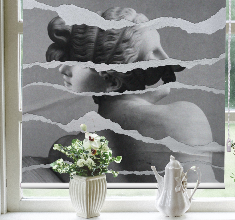 Yırtık kağıt modern Stor perde yunan heykeli görüntüsü - TenStickers