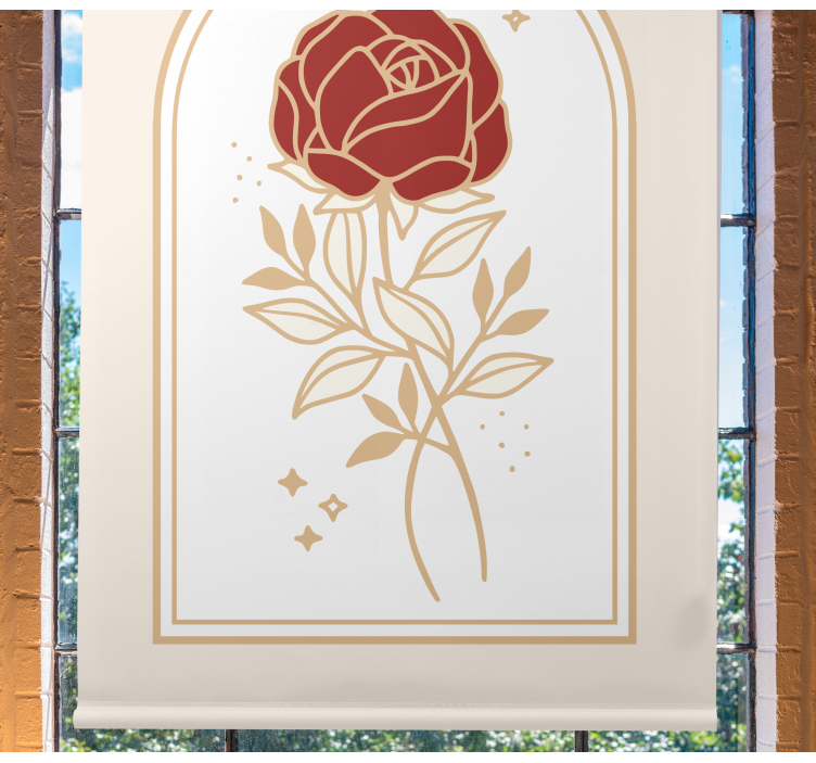 Bej kemerli gül zarif stor perde - TenStickers