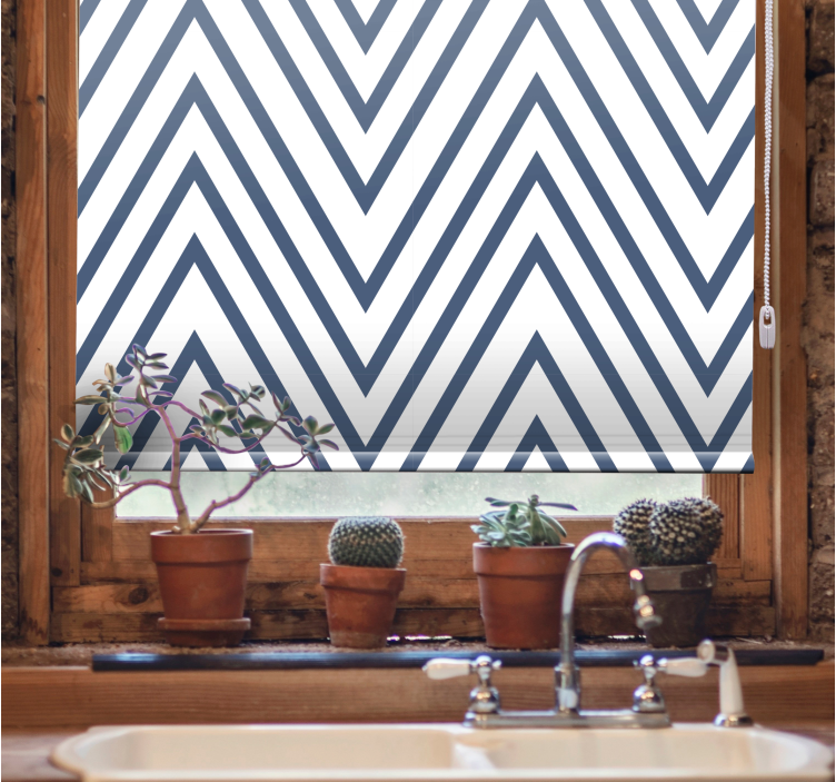 Zikzak çizgi deseni doku ve desen stor perde - TenStickers