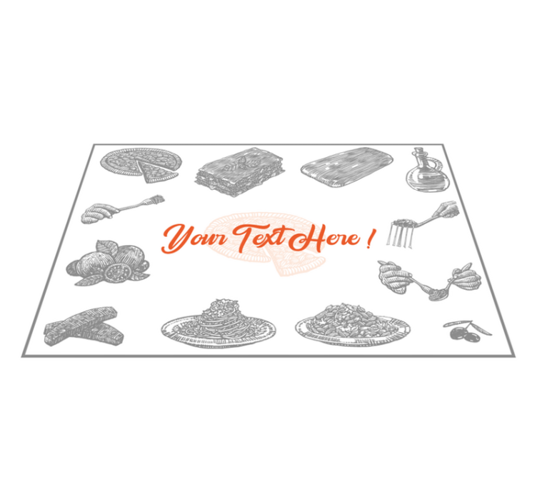Metin placemats ile İtalyan yemeği simgeleri - TenStickers