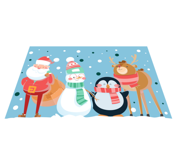 Tatil çizgi film karakterleri noel placemats - TenStickers