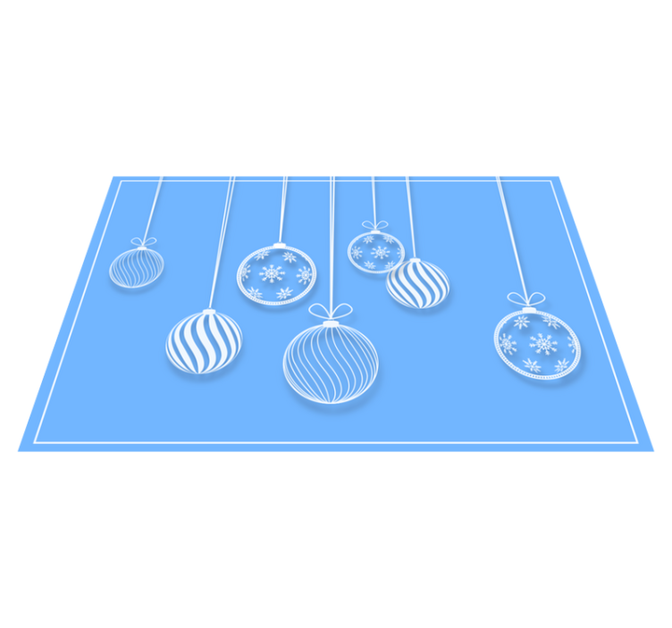 Mavi ve beyaz yılbaşı balonları placemats - TenStickers