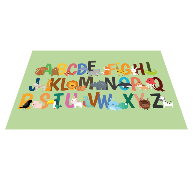 Hayvan alfabe de çocuk placemats - TenStickers