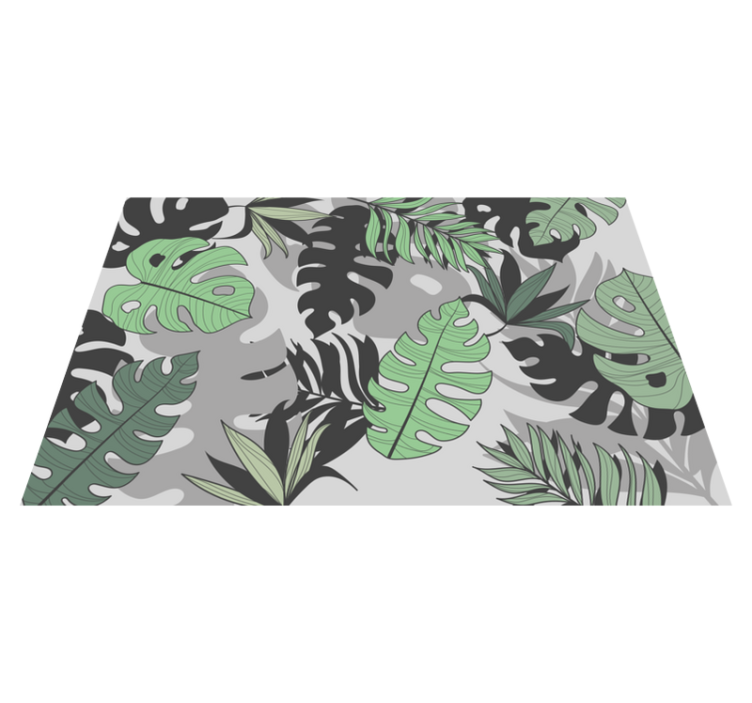 Elle çizilmiş monstera vinil placemats - TenStickers