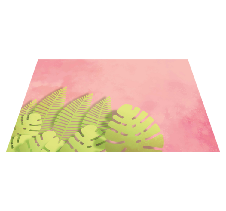 Pembe arka plan monstera vinil placemats - TenStickers