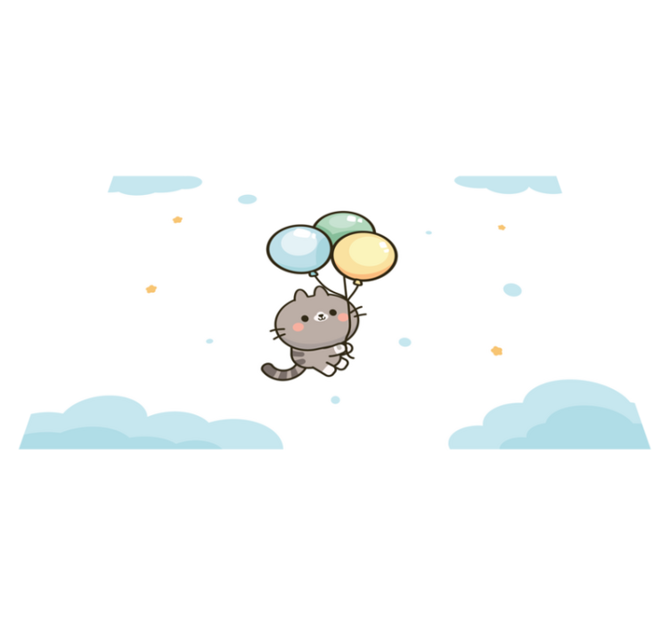 Kedi ve balonlar çocuk placemats - TenStickers