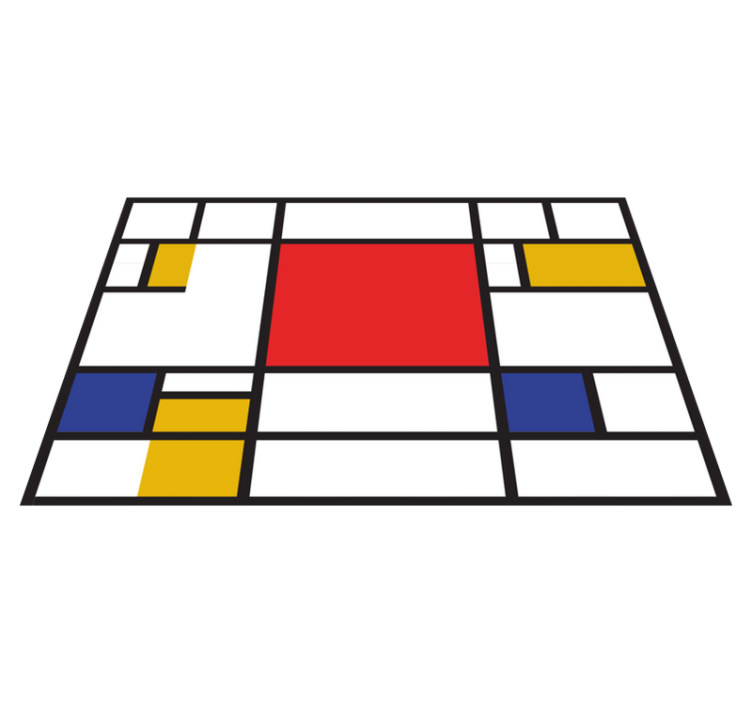 Mondrian geometrik sanat orijinal vinil placemats - TenStickers