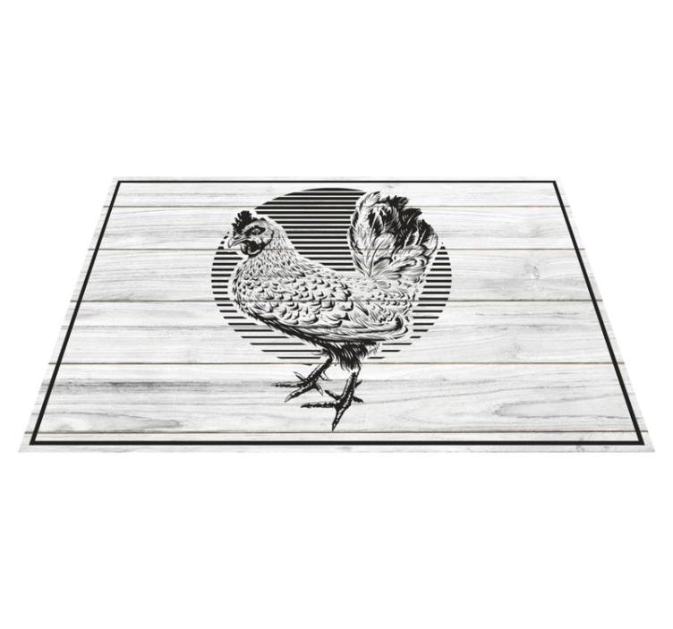 Ahşap plakalar üzerinde civciv dokulu placemats - TenStickers