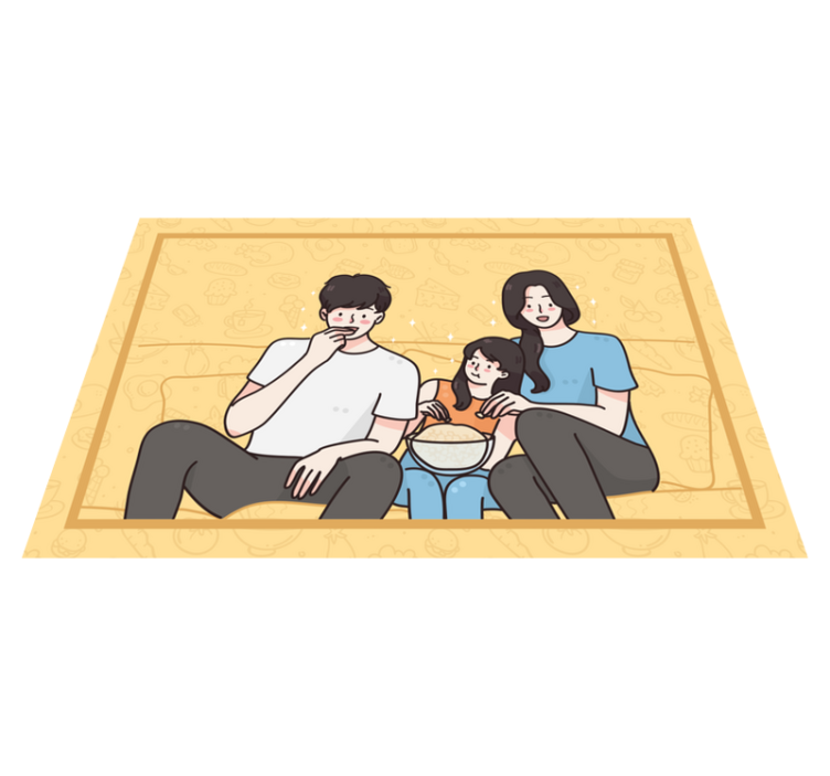 Birlikte yemek yiyen aile ev servis altlıkları - TenStickers