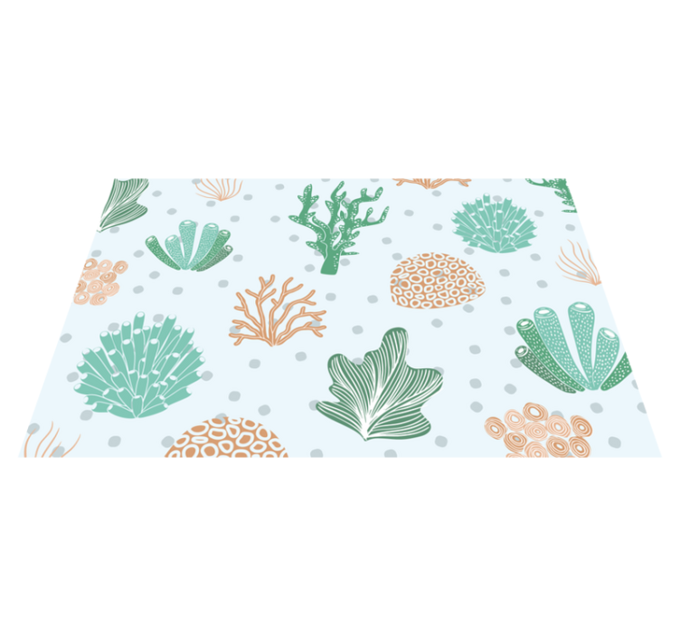 Renkli mercan desenli dikdörtgen servis altlığı - TenStickers