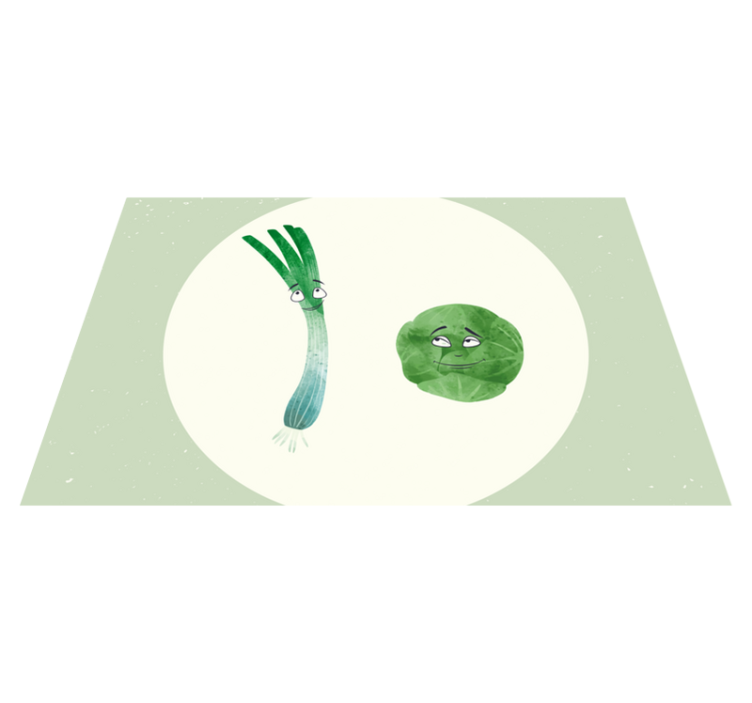 Pırasa ve brüksel lahanası illüstrasyon placemats - TenStickers