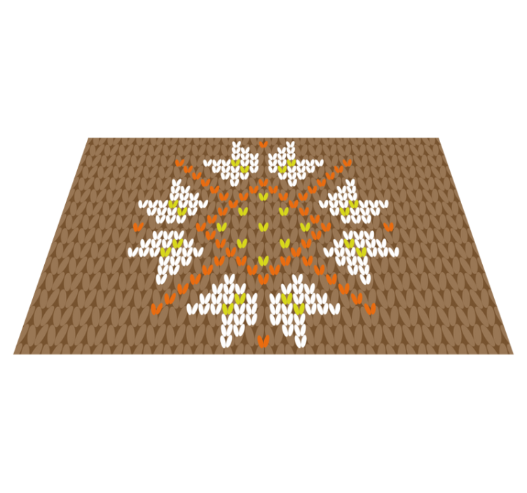 çiçekli bej doğal elyaf dokulu servis altlıkları - TenStickers