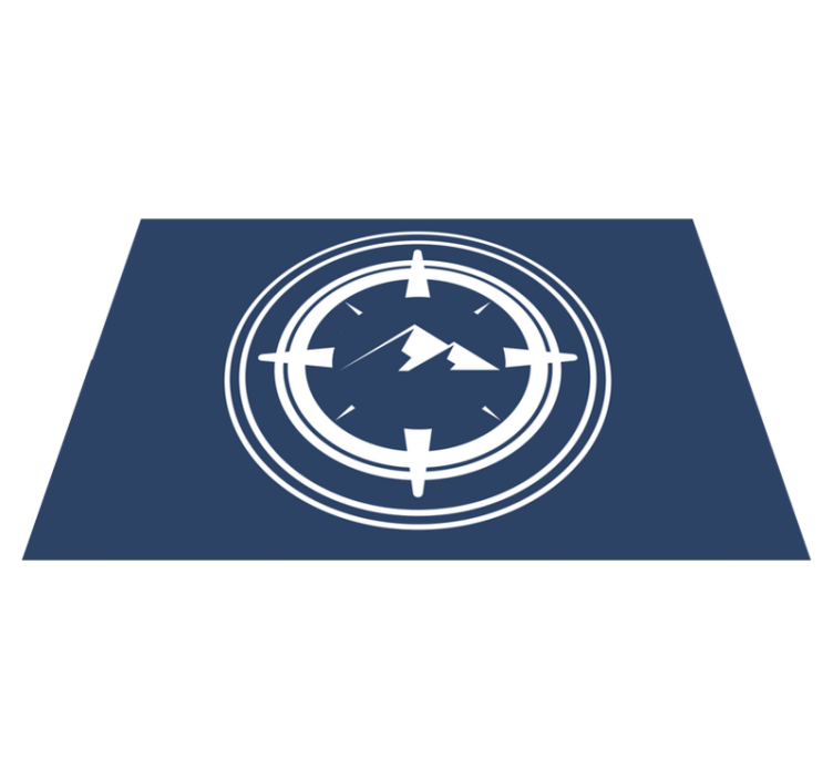 Dağlar orijinal placemats ile yuvarlak pusula - TenStickers