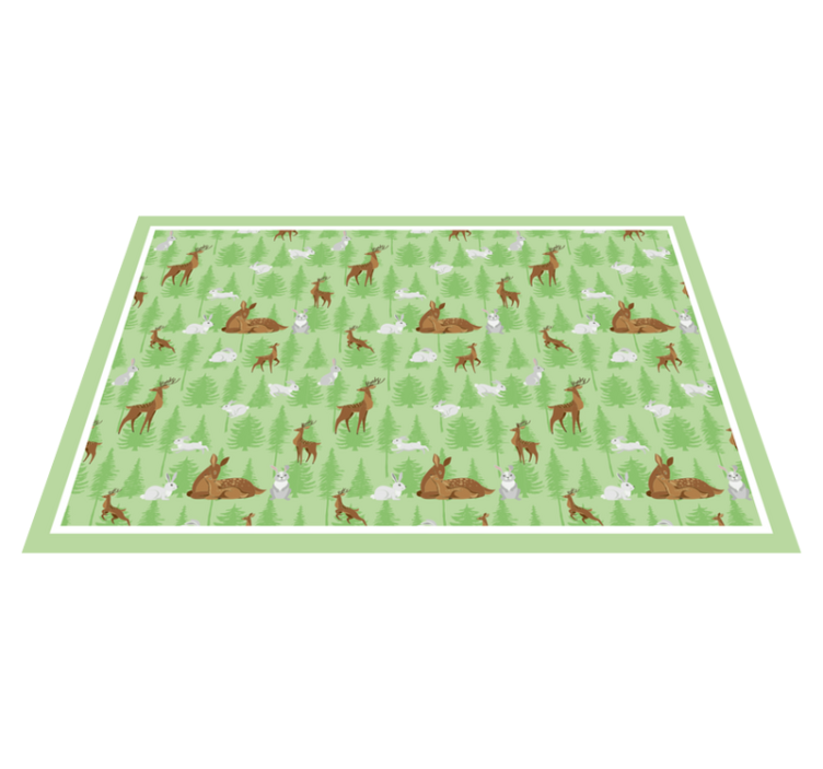 Ormandaki vahşi hayvanlar çocuk placemats - TenStickers