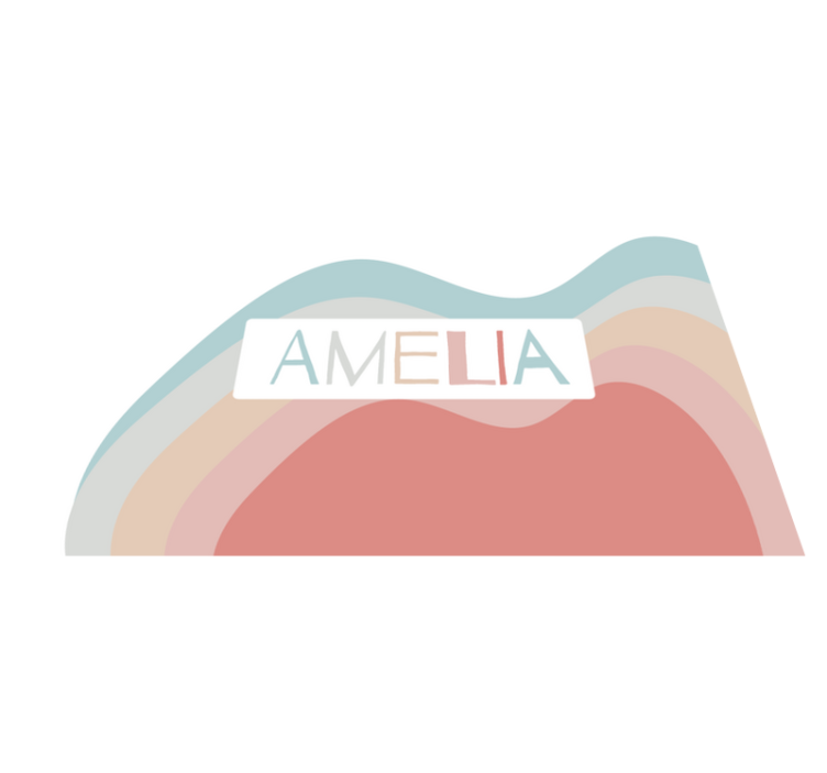 "boho" gökkuşağı dalgaları çocuk servis altlıkları - TenStickers