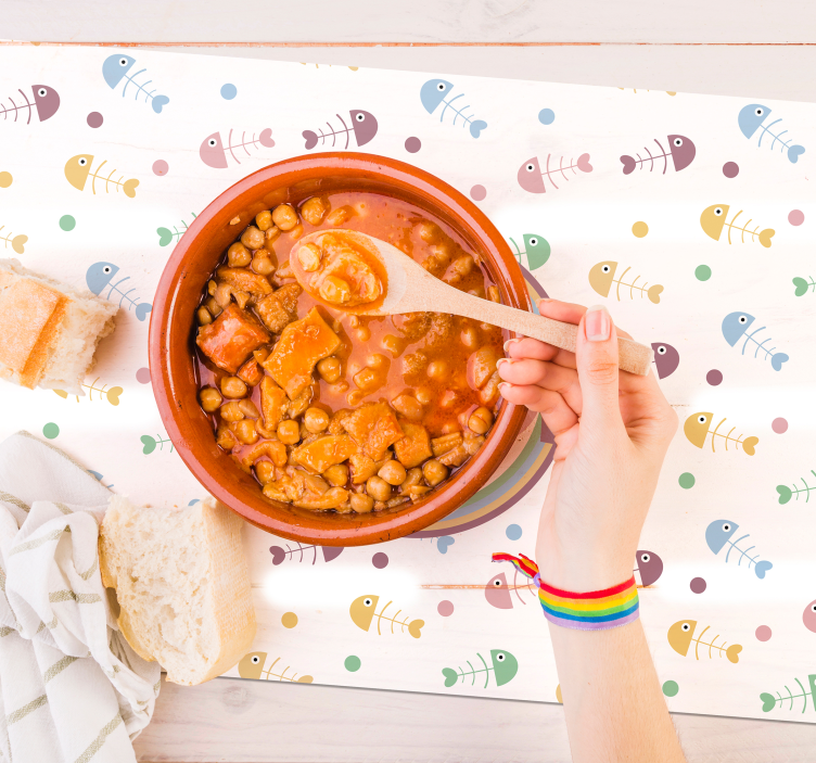 Kılçık ve isim placemats - TenStickers