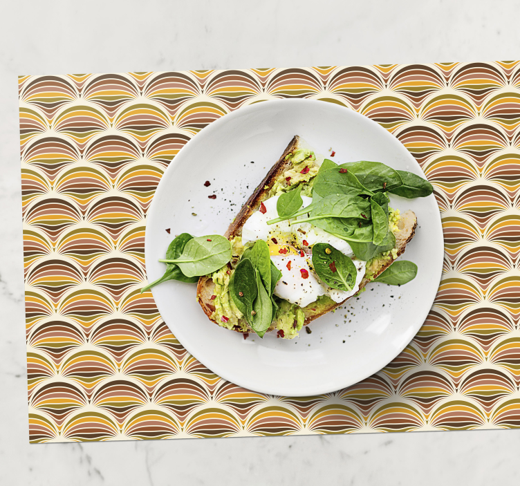 70'lerin desen dokulu servis altlıkları - TenStickers