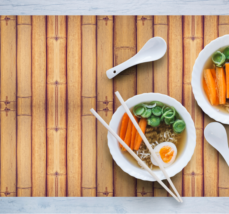 Bambu ahşap doku efektli dokulu servis altlıkları - TenStickers