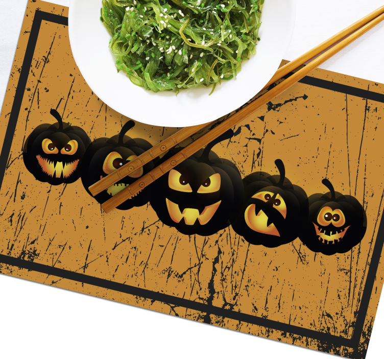 Beş korkunç balkabağı cadılar bayramı placemats - TenStickers
