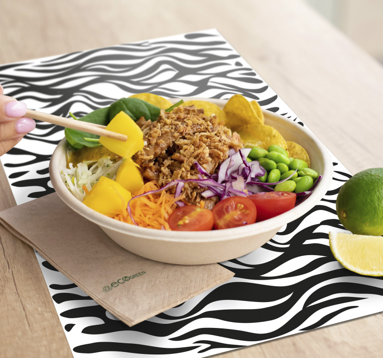 çizgili arka plan zebra yer altlıkları - TenStickers