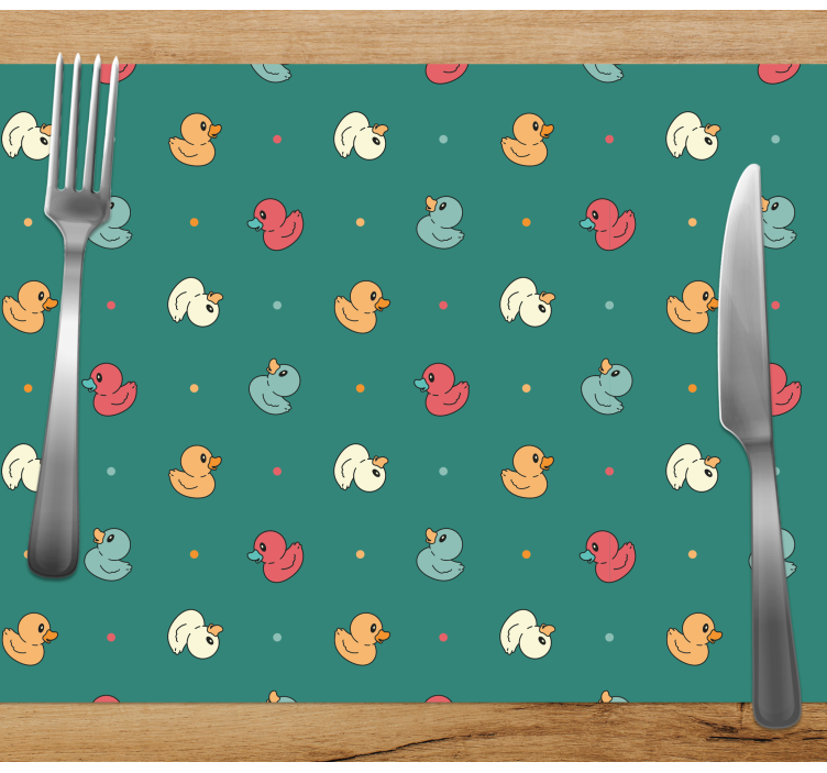 çok renkli lastik ördekler modern placemats - TenStickers