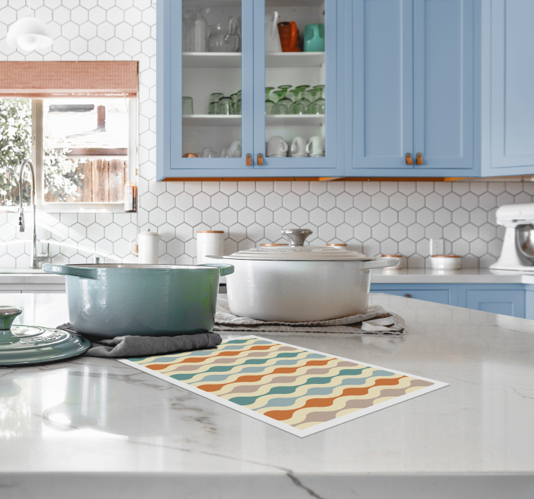 Dalgalı renk deseni modern amerikan servis - TenStickers