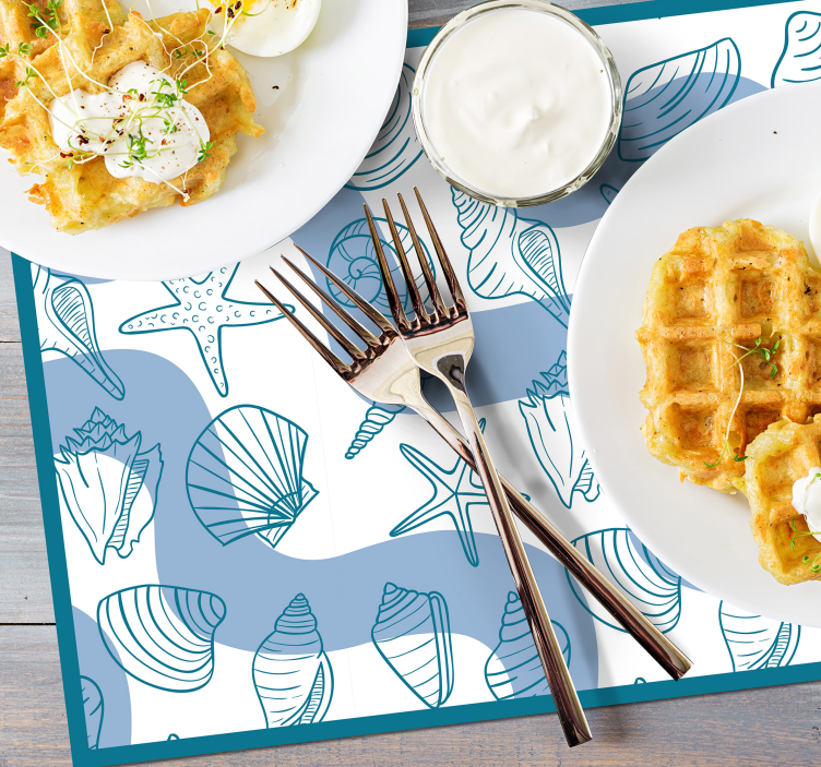 Deniz kabuğu desenleri deniz kabuğu placemats - TenStickers