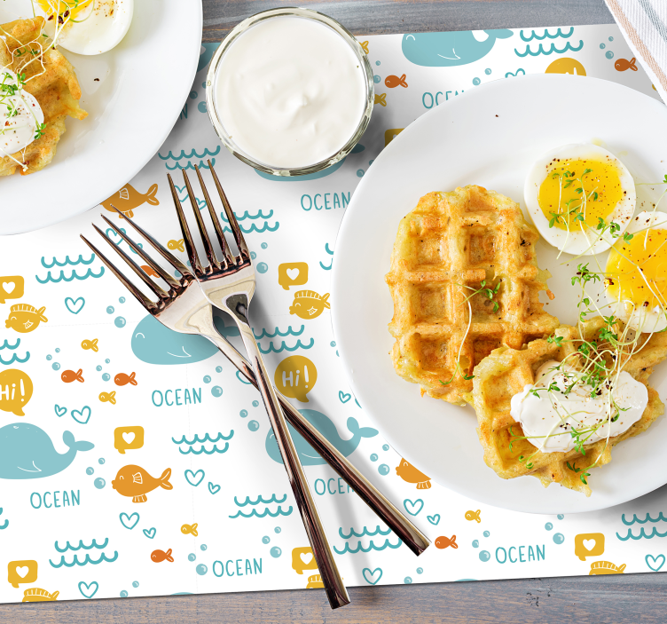 Derma ve mutlu okyanus balık placemats - TenStickers
