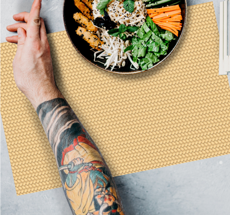 Hasır doku vinil placemats - TenStickers