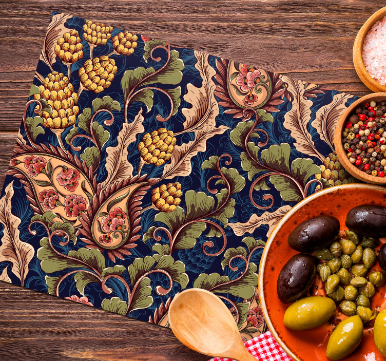 Gerçekçi desenli illüstrasyon trendy placemats - TenStickers