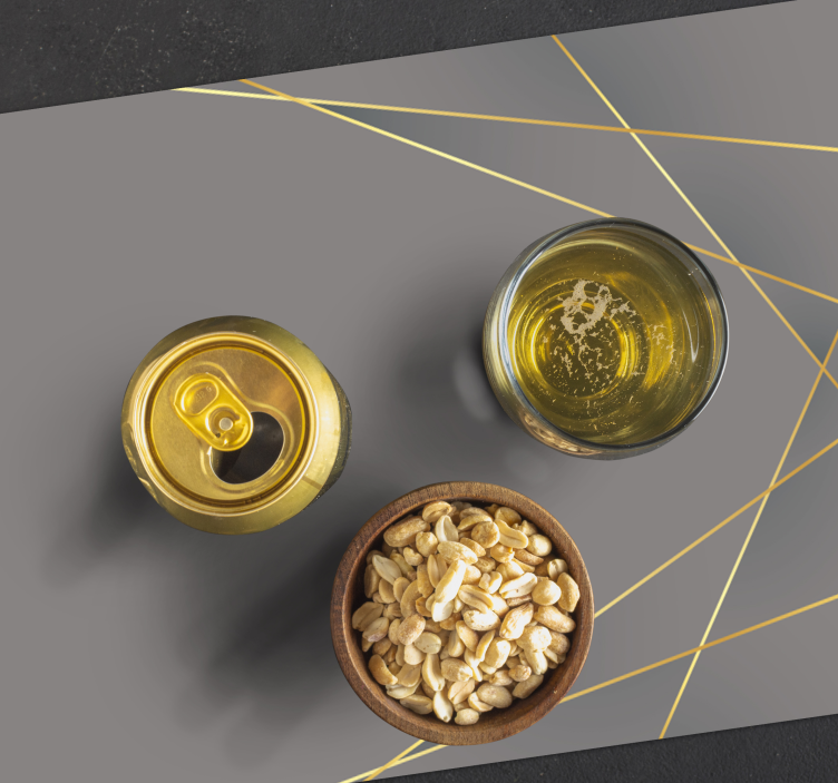 Gri tonlu geometrik şekiller zarif servis altlıkları - TenStickers