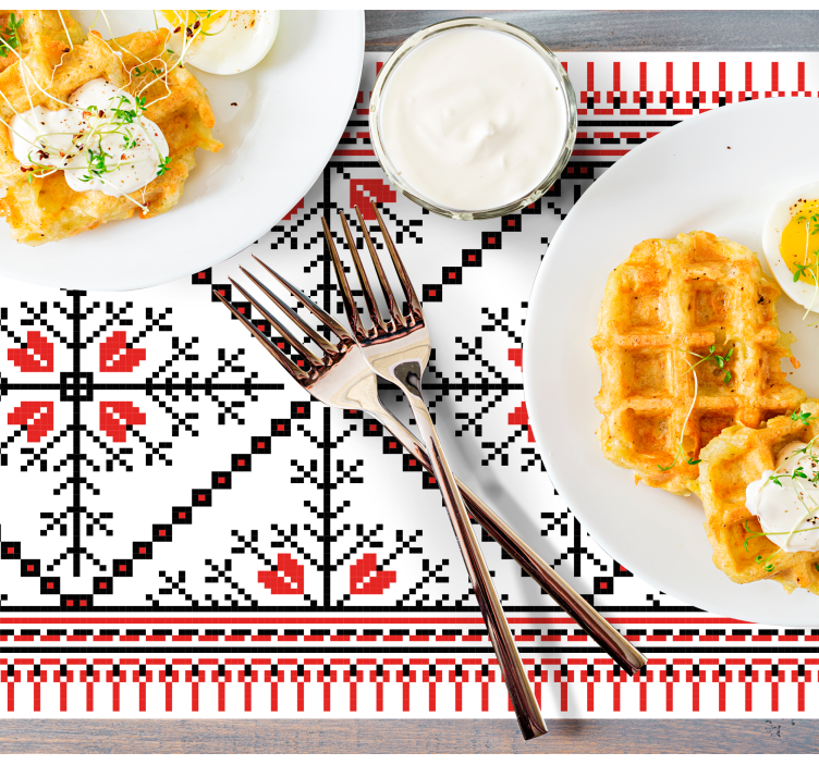 Halk sanatı çiçek placemats - TenStickers