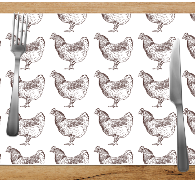 Horoz gri desen orijinal placemats - TenStickers