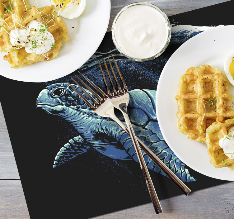 Kaplumbağa el çizimi kaplumbağa placemats - TenStickers