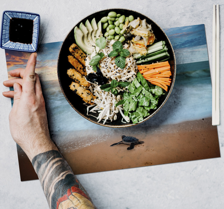 Günbatımı kaplumbağaları ile kaplumbağa placemats - TenStickers