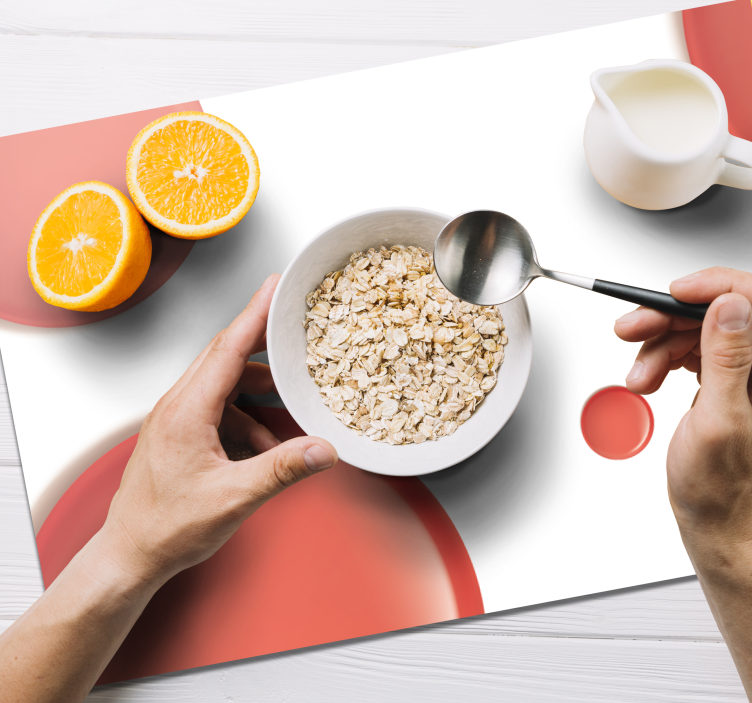 Kırmızı modern daireler kırmızı servis altlıkları - TenStickers