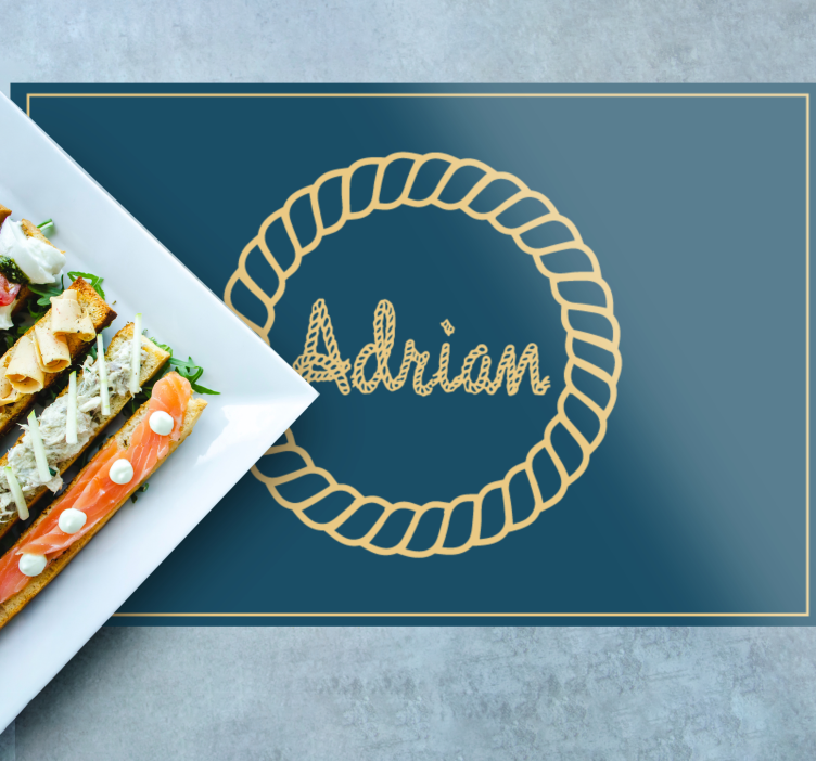 Kişiselleştirilmiş bornoz ve çapa ev placemats - TenStickers