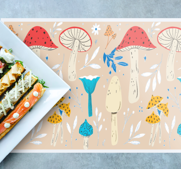 Klasik mantar bej arka plan placemats - TenStickers