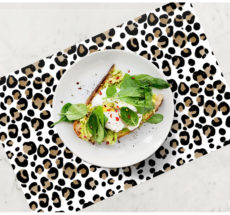 Leopar desenli restoran placemats - TenStickers