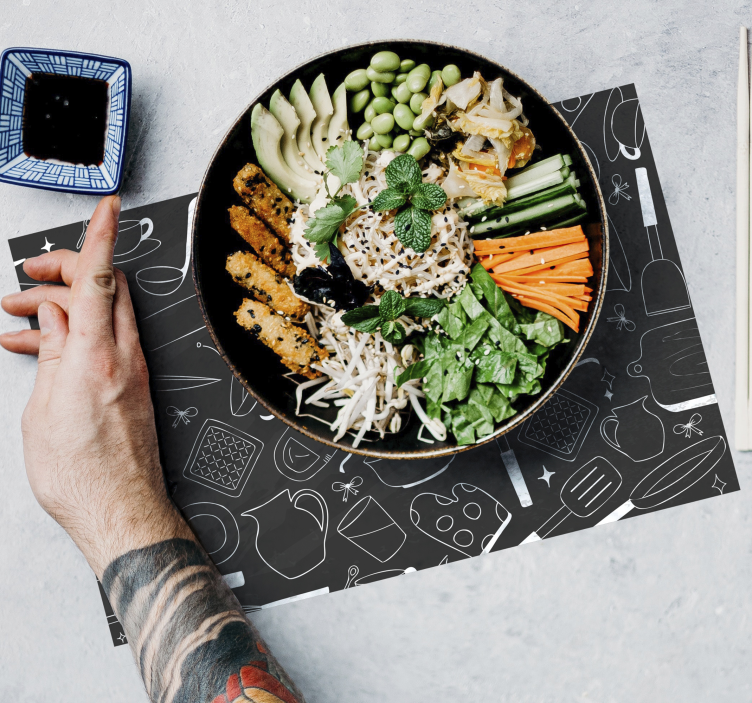 Mutfak aletleri ve gıda restoran placemats - TenStickers