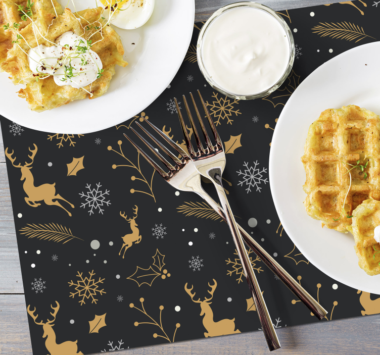 Mutlu noeller kompozisyon yılbaşı placemats - TenStickers