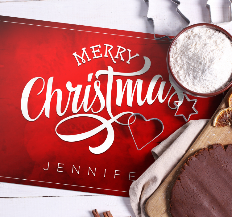 Mutlu noeller metin kırmızı placemats - TenStickers