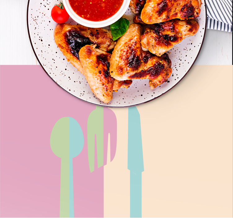 Pastel renkler mutfak eşyaları modern servis altlıkları - TenStickers