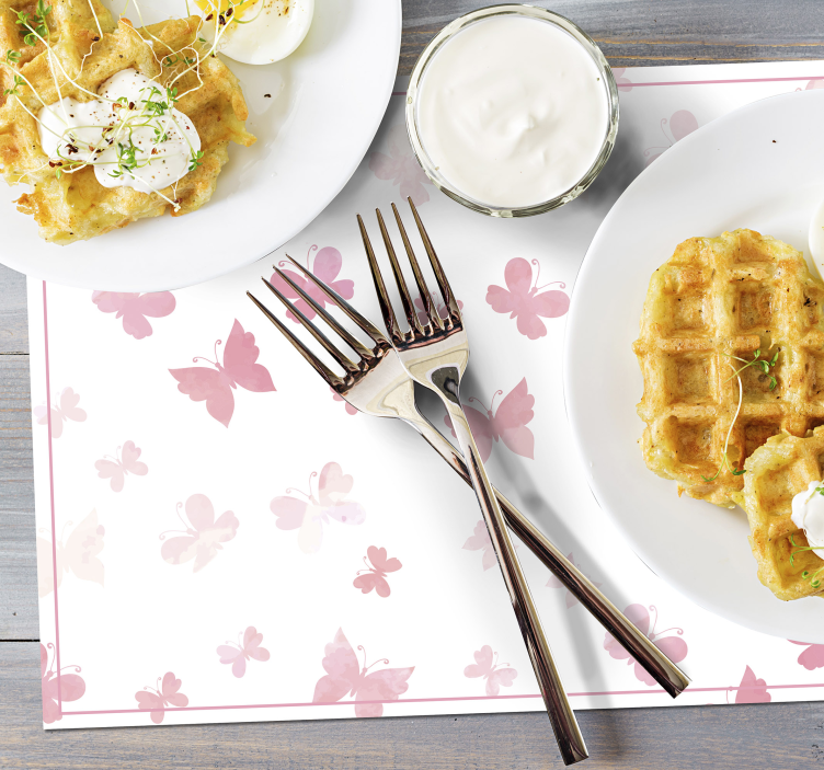 Pembe tonları kelebek placemats - TenStickers