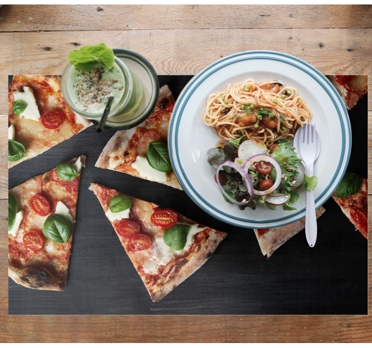 Pizza dilimleri vinil placemats - TenStickers