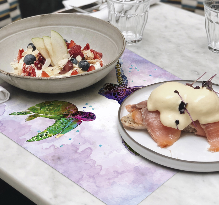 Renkli kaplumbağalar hayvan placemats - TenStickers