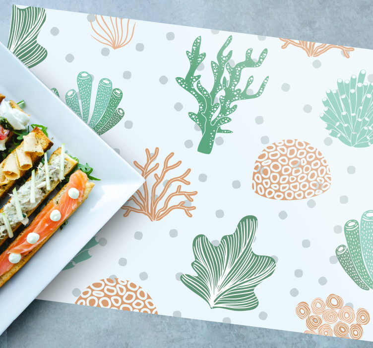 Renkli mercan desenli dikdörtgen servis altlığı - TenStickers