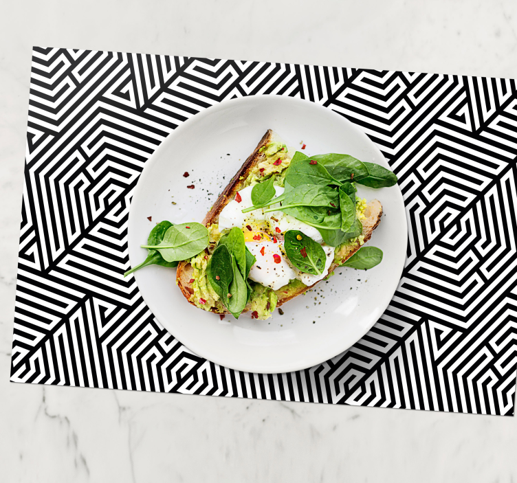 Siyah beyaz restoran servis altlıkları için - TenStickers